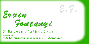 ervin fontanyi business card