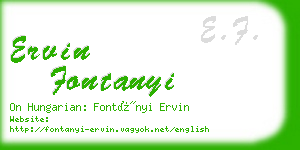 ervin fontanyi business card